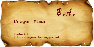 Breyer Alma névjegykártya